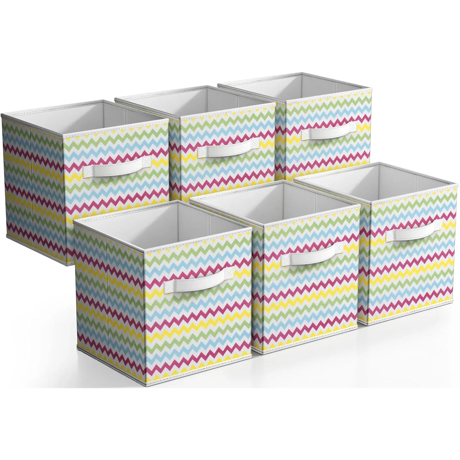 11 Inch Cube Storage Bin - 6 Foldable Storage Cubes For Shelf, Toy Box, Cubby &