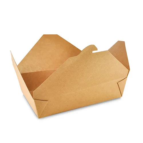 #2 Kraft 7-3/4" x 5.5" x 1-7/8" Folded Takeout Boxes, Case of 200