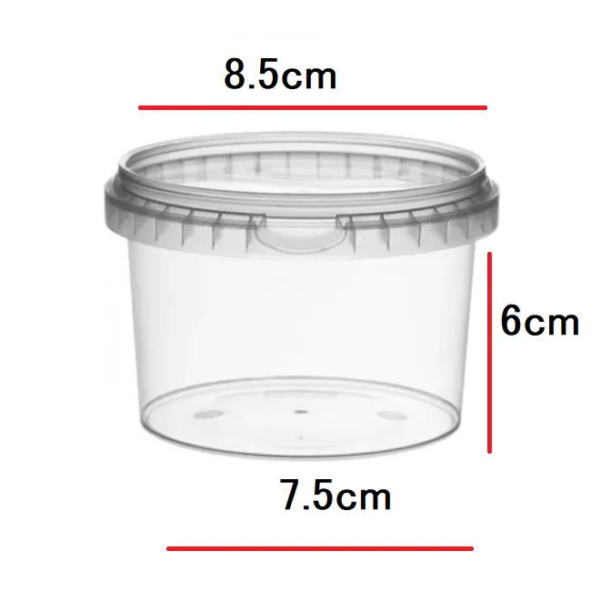 280ml PET Plastic Tub Tamper Proof with Clear Lid 10pack