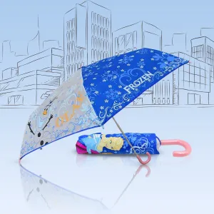 3-Fold U-Shape Handle Umbrella Summer Sun and Rain Protection Foldable Cute Umbrella || UV Protection Rain Sun Umbrella || Travel Accessories || Umbrella for Children, Girls, and Boys (1 Pc / With Case)