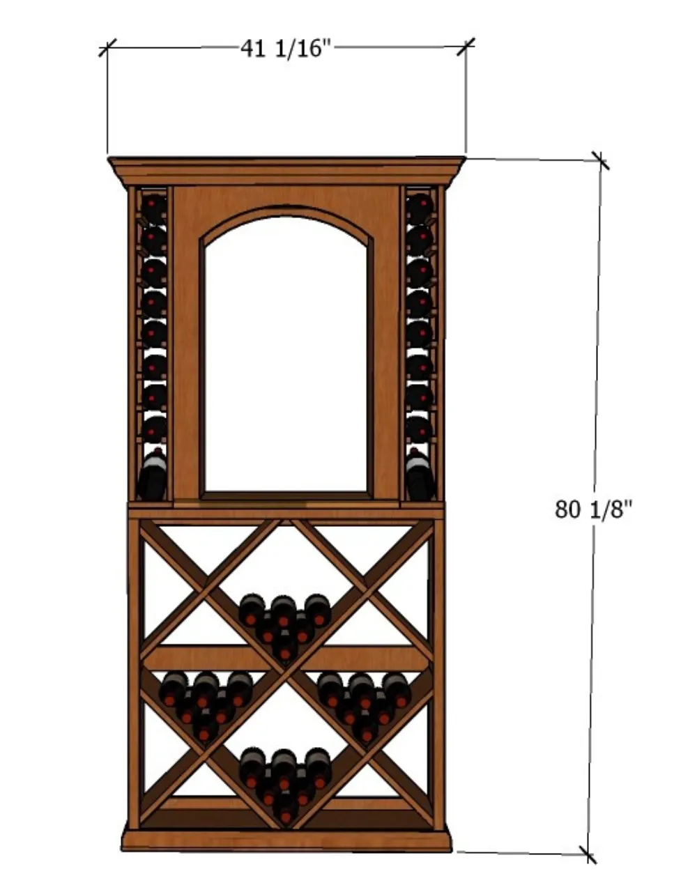 3 Foot Wine Cellar - 128 Bottle Capacity