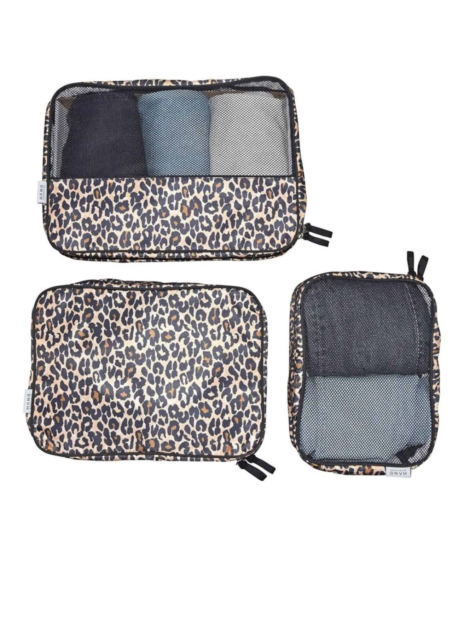 3 Piece Packing Cube Set, Leopard - Hang Accessories