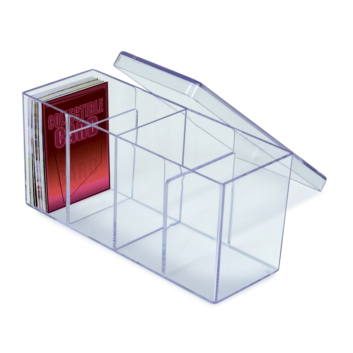 4-Compartment Clear Card Box