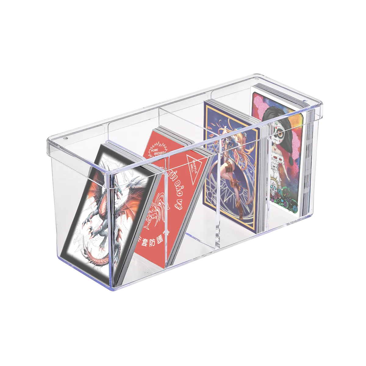 4-Compartment Clear Card Box