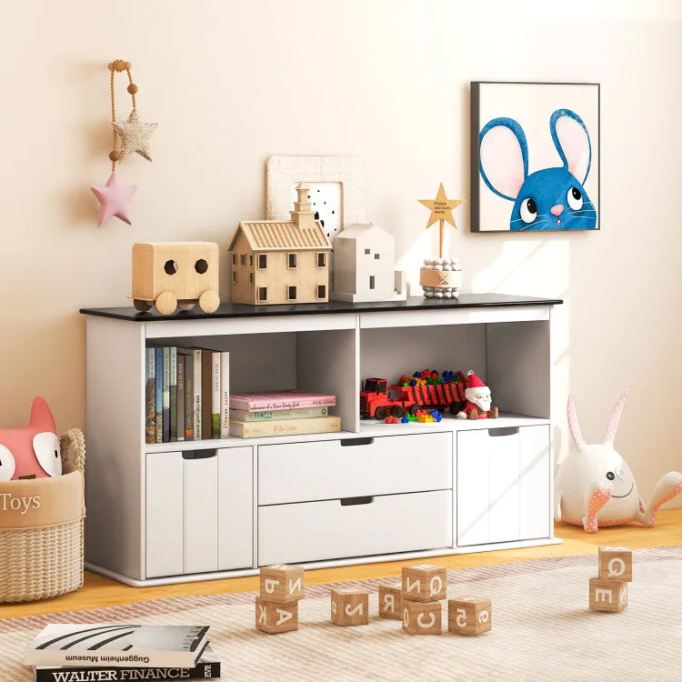 4-Drawer Kids Toy Storage Organizer with 2 Shelves