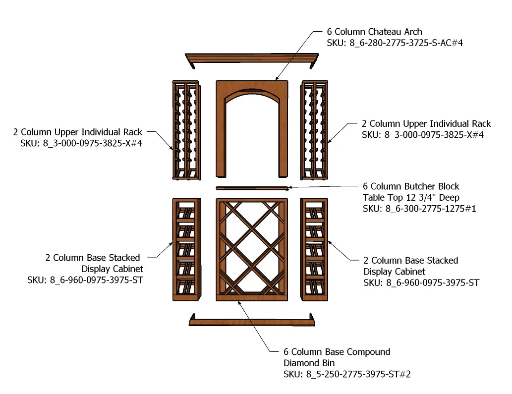 4 Foot Wine Cellar - 134 Bottle Capacity