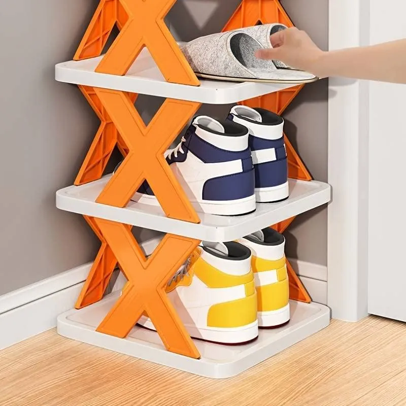 5 Layer Shoes Stand, Shoe Tower Rack Suit for Small Spaces, Closet, Small Entryway, Easy Assembly and Stable in Structure, Corner Storage Cabinet for Saving Space