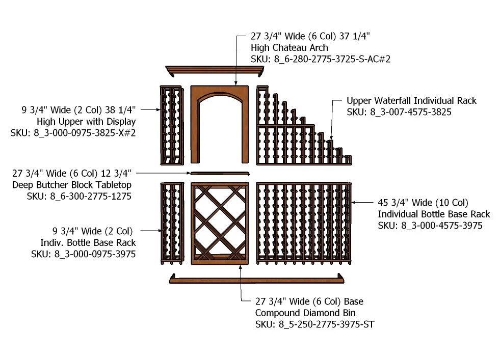 7 Foot Wine Cellar - 280 Bottle Capacity