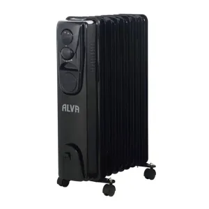 ALVA 9 Fins 2000W Oil Filled Heater Black