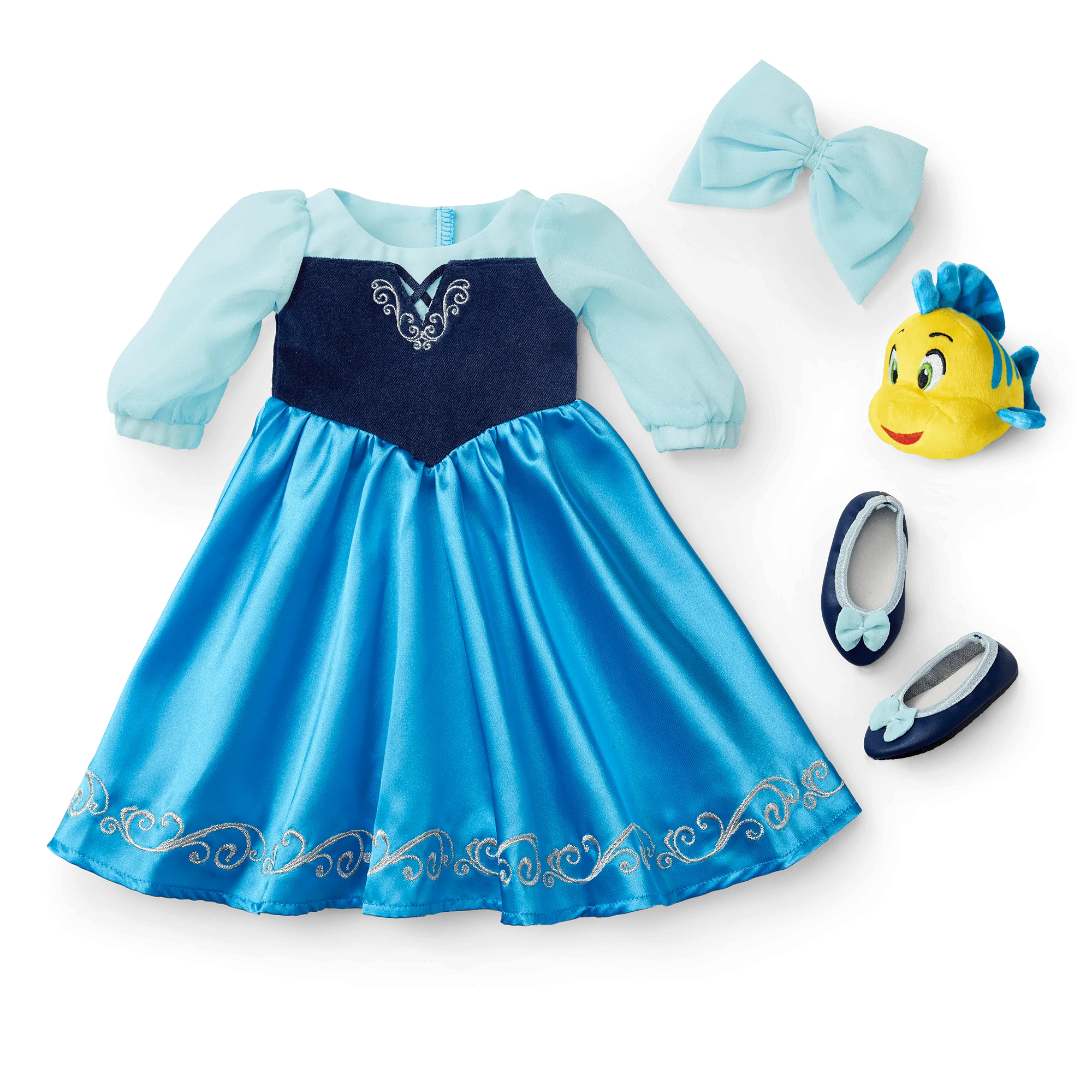 American Girl® Disney Princess Ariel Day Dress, Flounder & Accessories for 18-inch Dolls