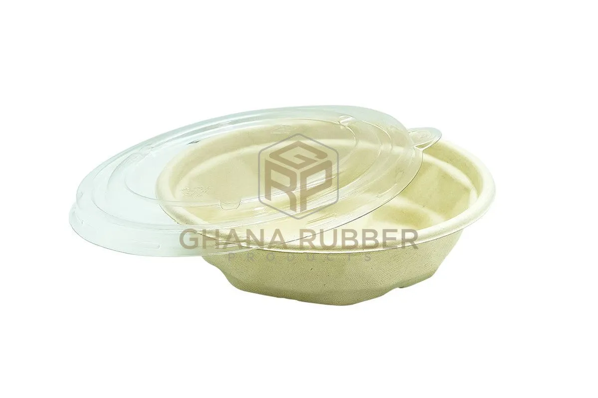 Bagasse Diamond Bowls   Lids 500ml