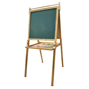 Bamboo Kids Dual-Sided Art Easel with Painting and Drawing Accessories