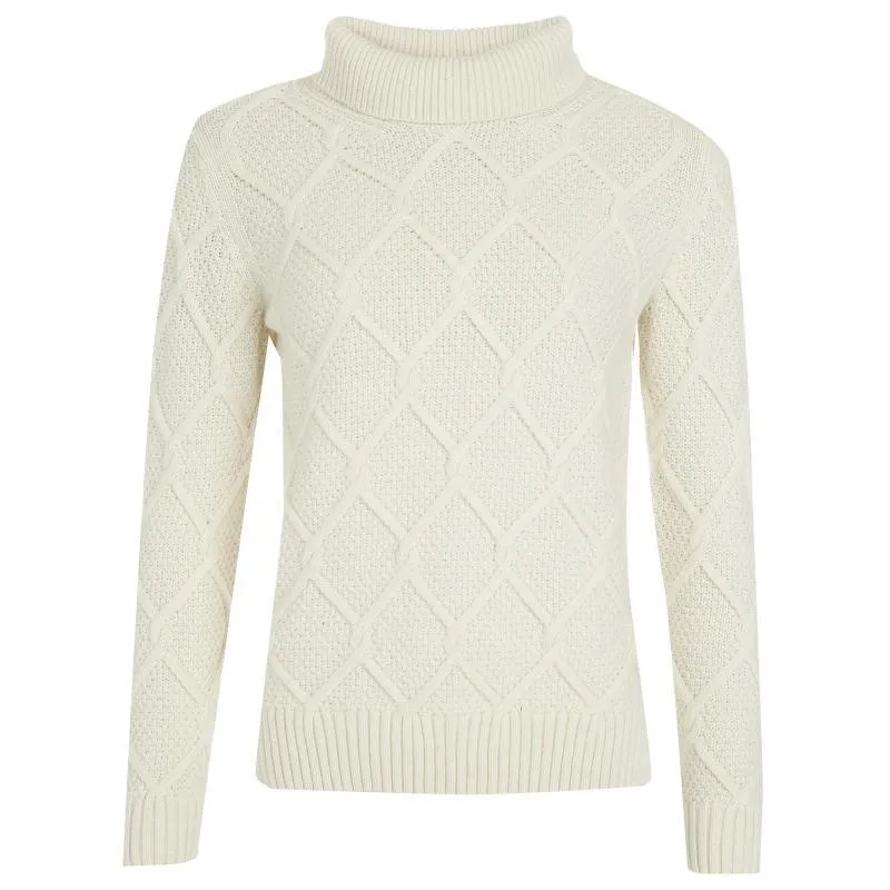 Barbour Burne Ladies Roll Neck Jumper - Cream