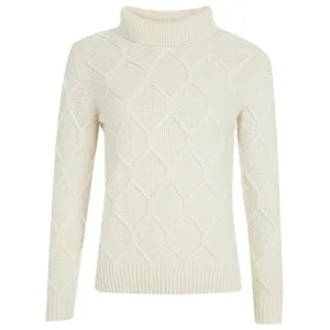 Barbour Burne Ladies Roll Neck Jumper - Cream