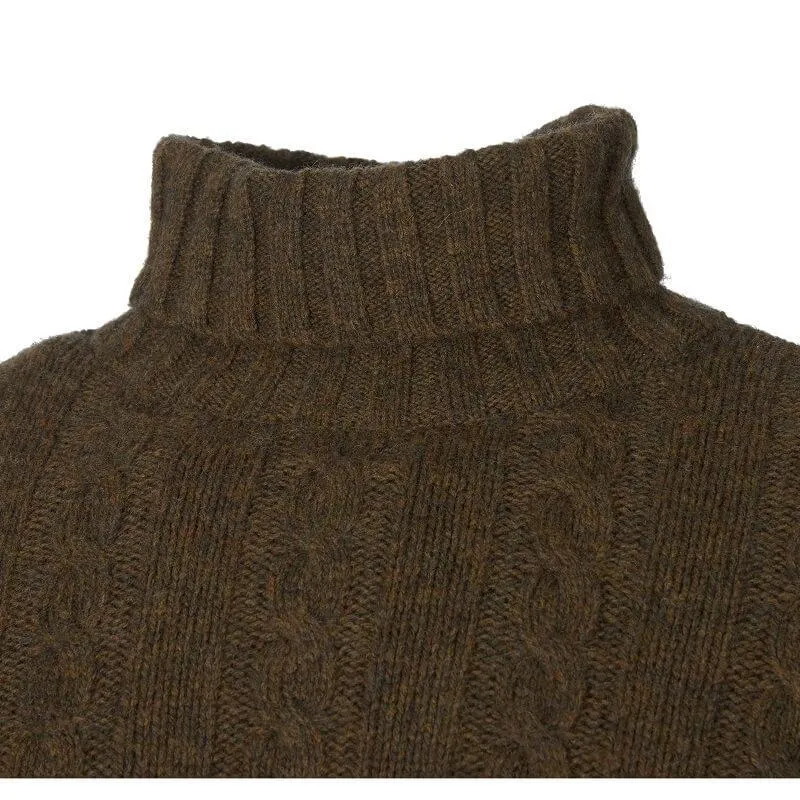 Barbour Duffle Mens Cable Crew Jumper - Willow Green