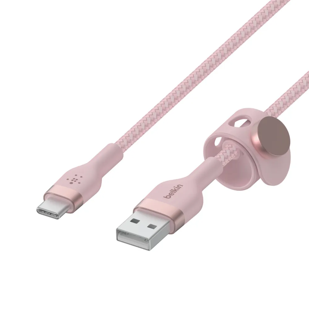 Belkin Usb-A To Usb-C, Braid Sil, 1M, Pink Magnetic Management