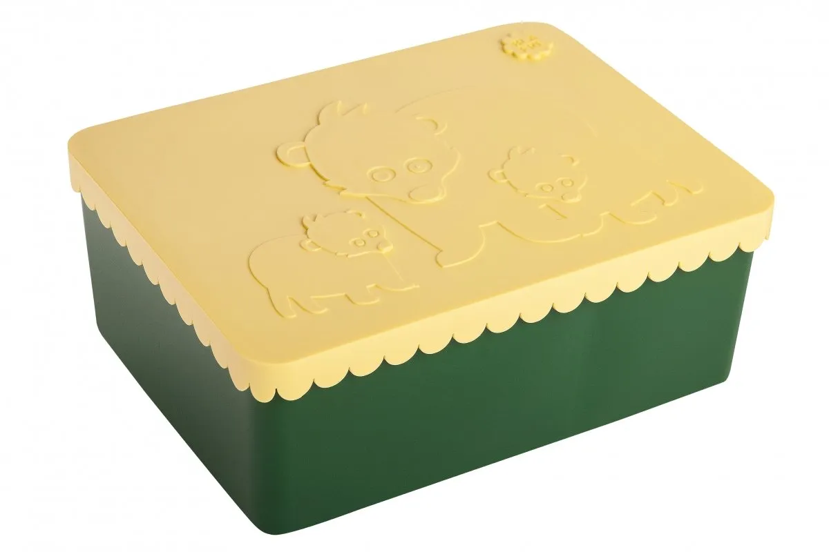 Blafre Brooddoos | Bear Dark Green Yellow  *