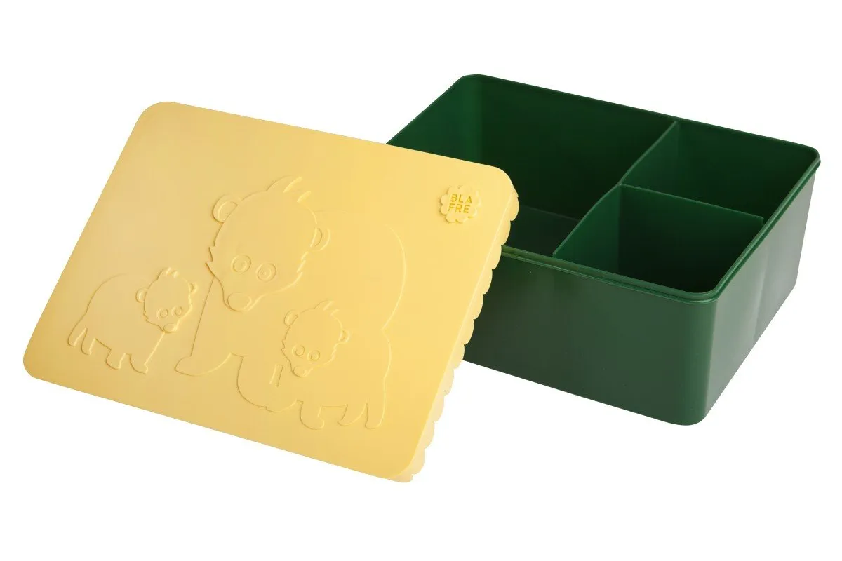 Blafre Brooddoos | Bear Dark Green Yellow  *