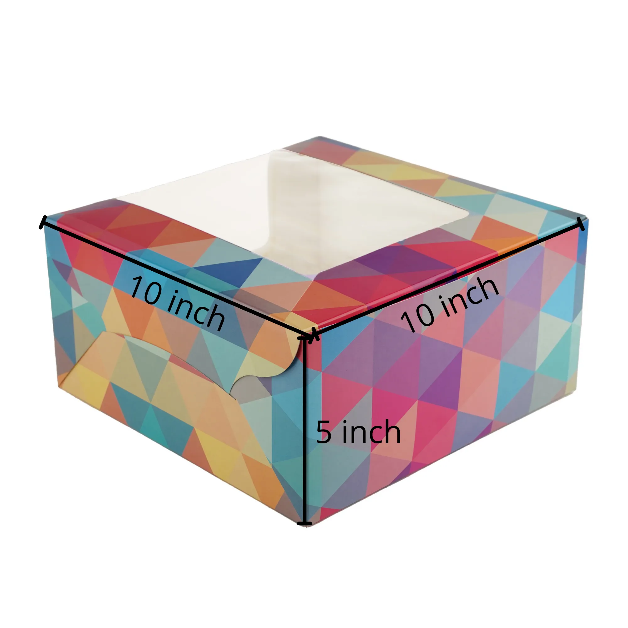 Cake Box With L-Shaped Window | Polygon Design | Pack of 25