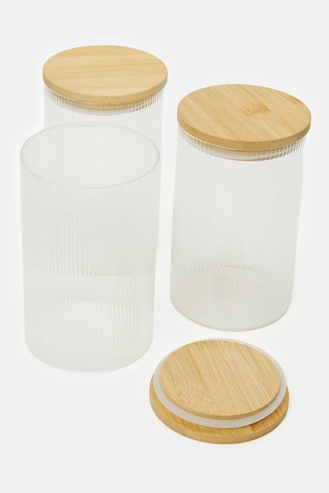 Clear 3 Piece Storage Jar Set (1000ml)