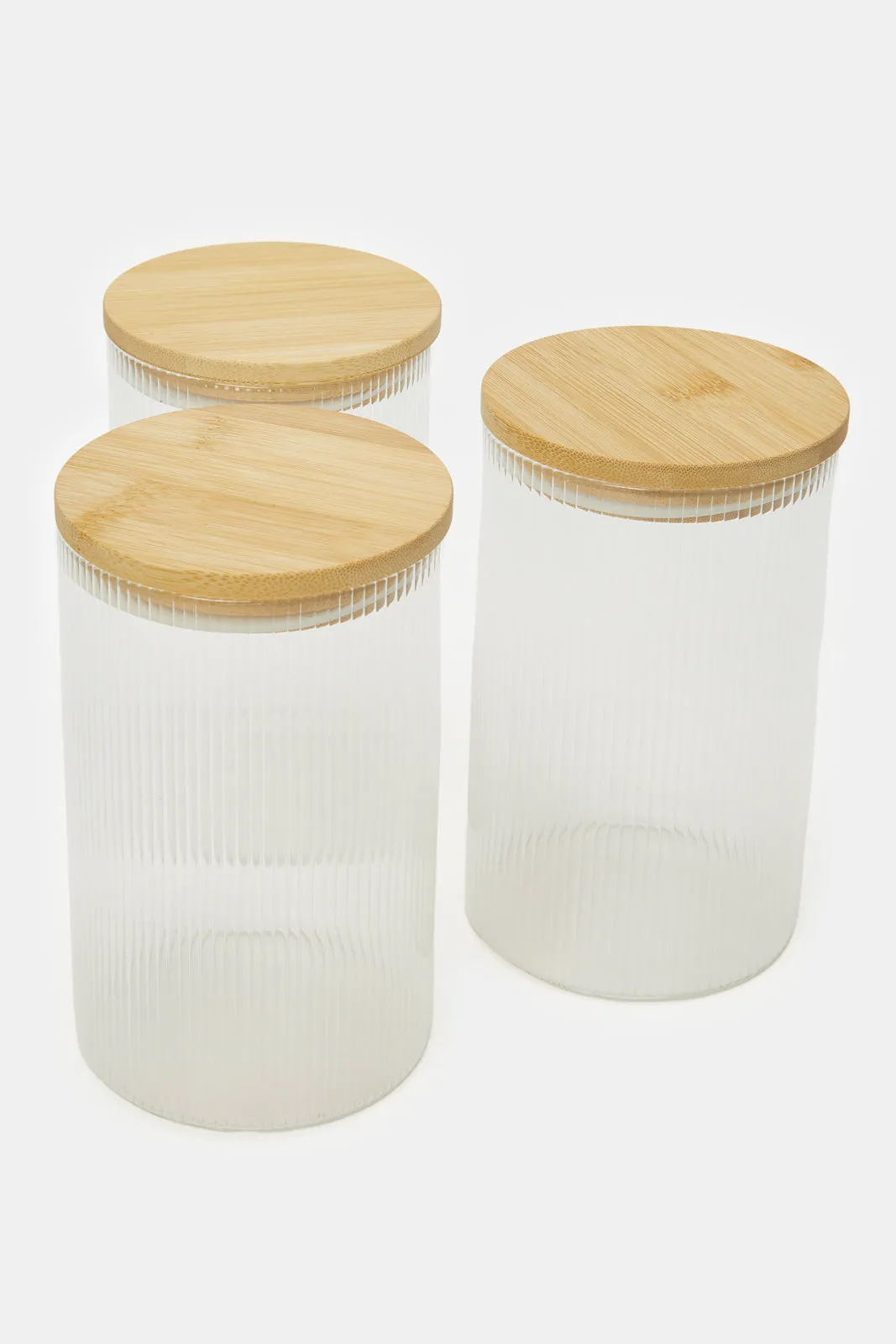 Clear 3 Piece Storage Jar Set (1000ml)