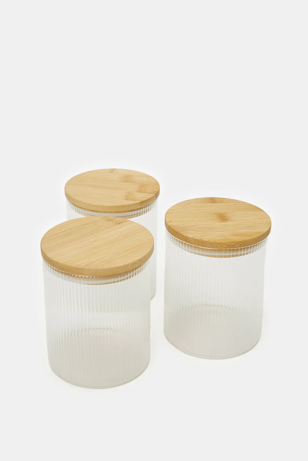 Clear 3 Piece Storage Jar Set (600ml)