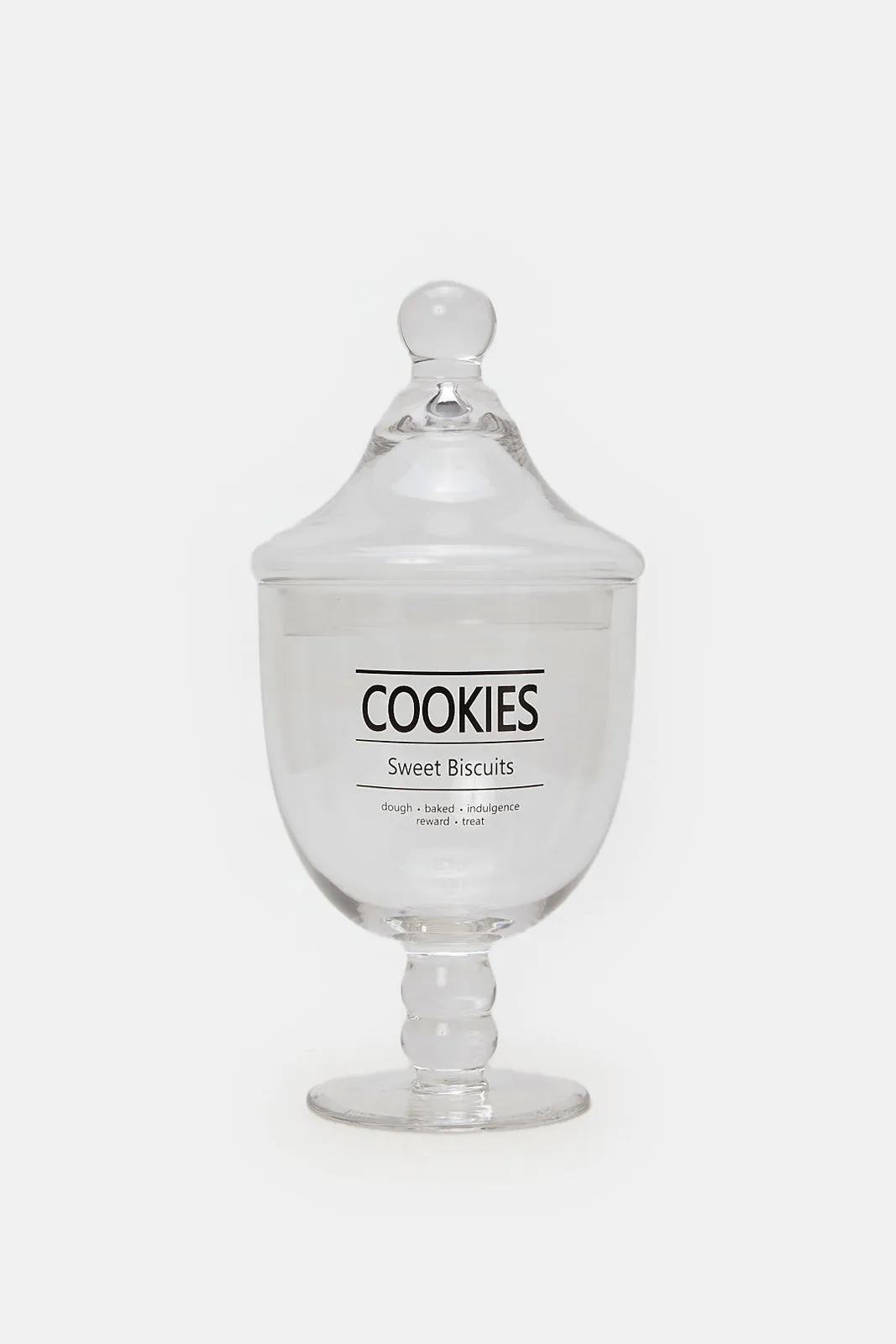 Clear Printed Glass Storage Jar