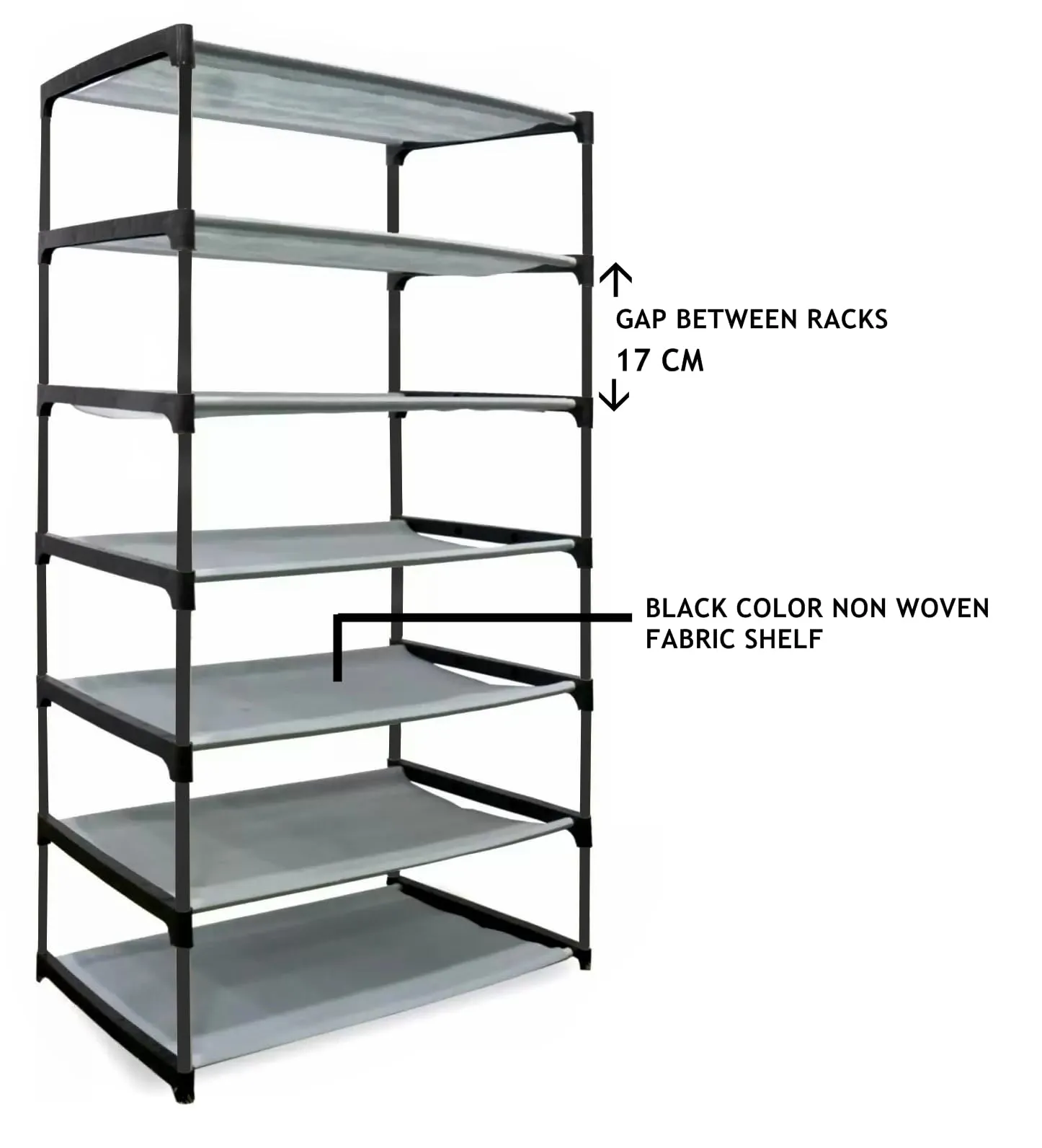 CMerchants Multipurpose Portable Space Saving/Rack Shelf Organizer 6 Layer Shoe Rack Organizer Stand (Grey), Metal, 300 Mm Depth