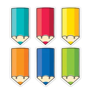 COLORFUL DOODLE PENCILS (CORE DECOR) 6 INCH DESIGNER CUT-OUTS