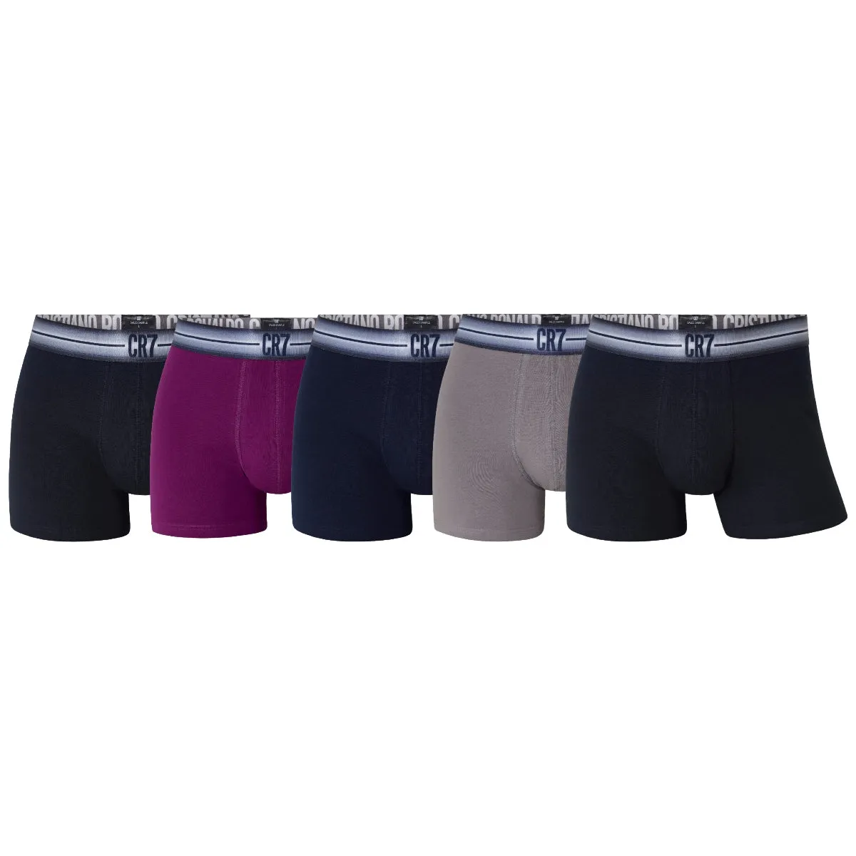 CR7 Men's 5-Pack Cotton Blend Trunks, Travel Bag