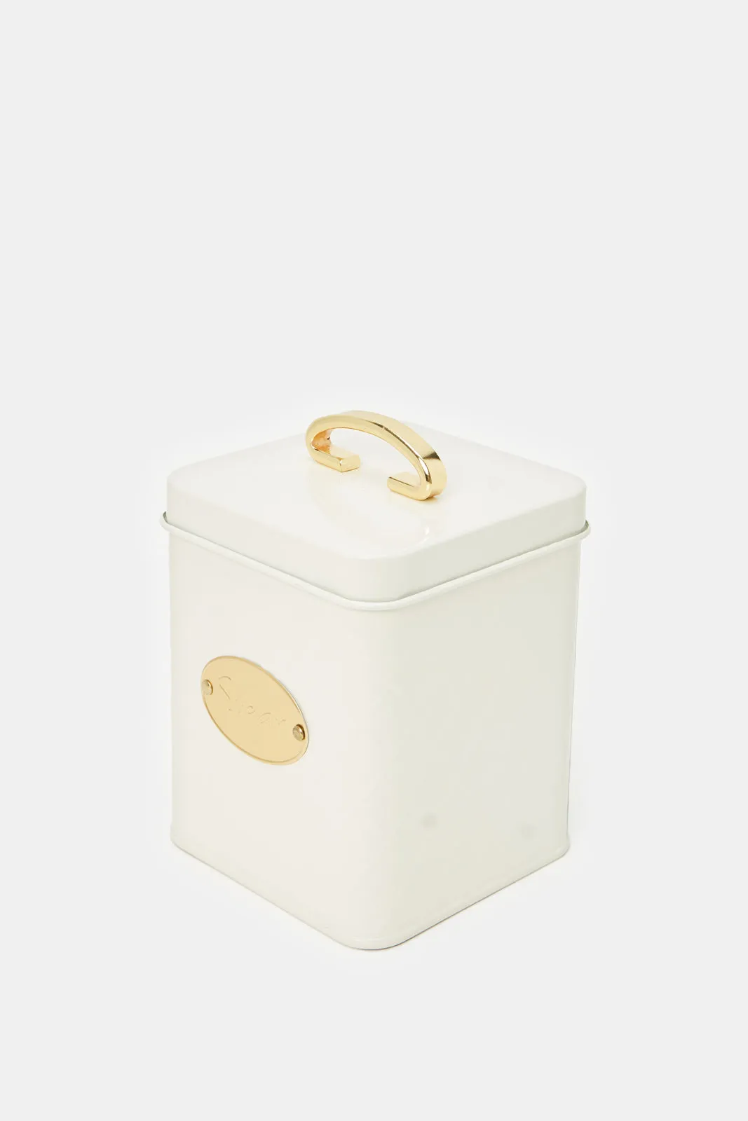 Cream Round Sugar Canister (2 Piece)