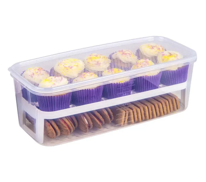 Décor Tellfresh 2-Storey Long Food Container with Rack – 5L