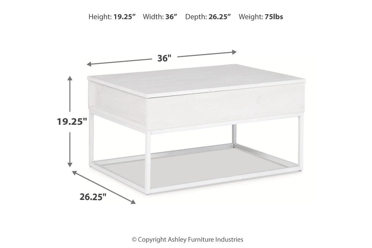 Deznee White Lift-top Coffee Table and 2 End Tables