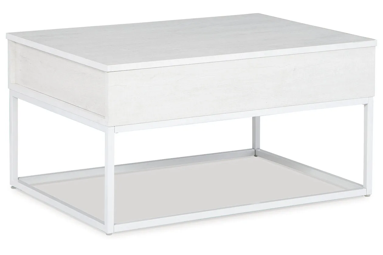 Deznee White Lift-top Coffee Table and 2 End Tables