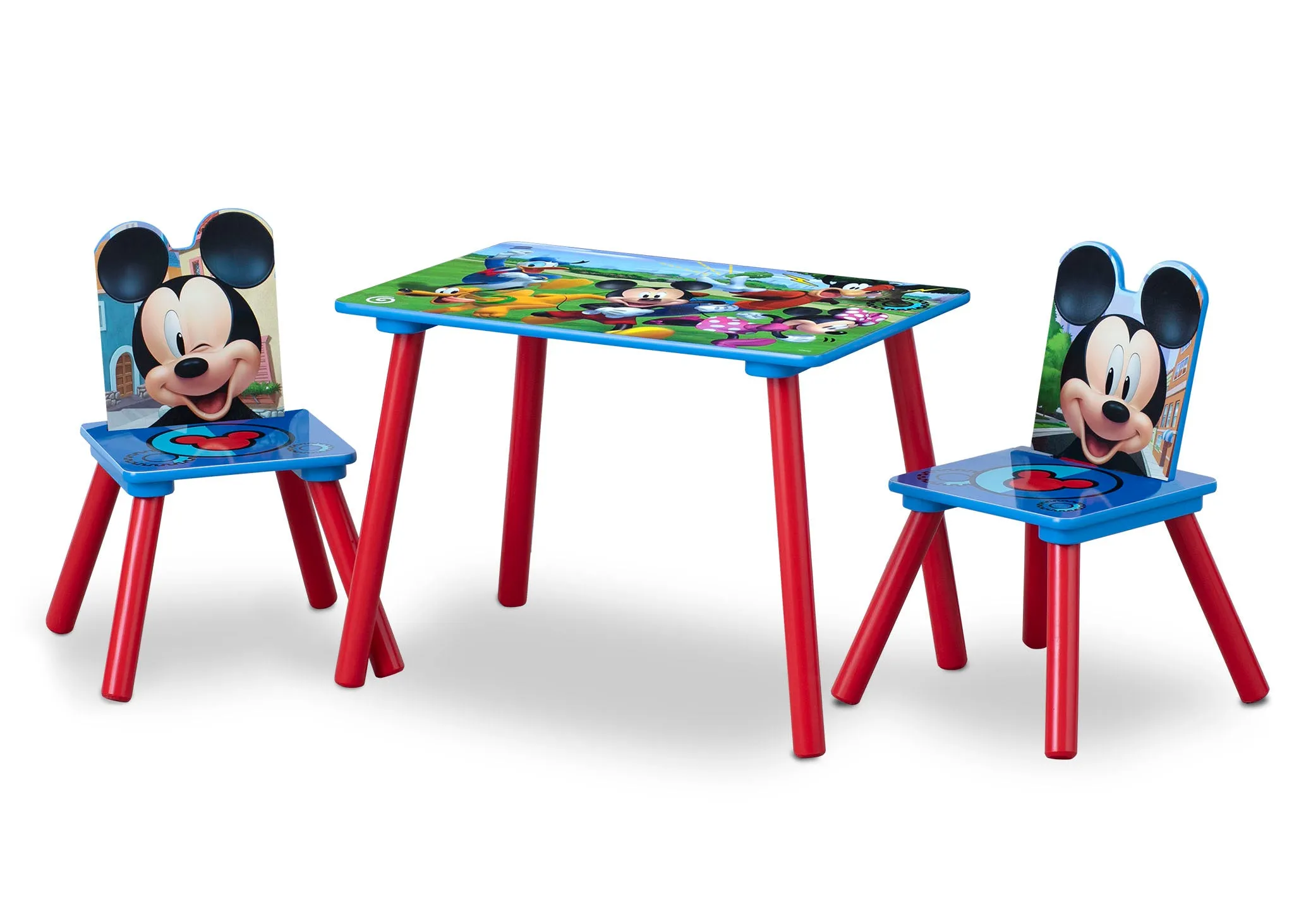 Disney Mickey Mouse 5-Piece Toddler Bedroom Set - Includes Toddler Sleep and Play Bed, Table with 2 Chairs and 6 Bin Design and Store Toy Organizer