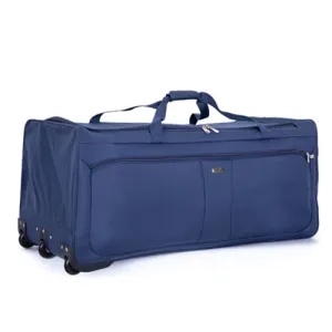 Eagle Unisex Wheeled Holdall Duffle Bag - Navy - Water-Resistant PU Base - Retractable Trolley Handle - Strong & Tough Travel Wheeled Bag, 1,000 Denier Polyester