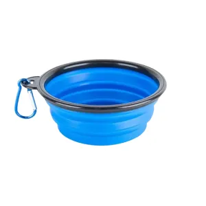 Expandable Silicone Dog Bowl - Blue