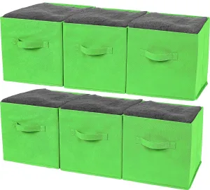 Foldable Storage Cubes, 6 Pcs (Green)  Closet Organizer Storage Basket/Box/Bin