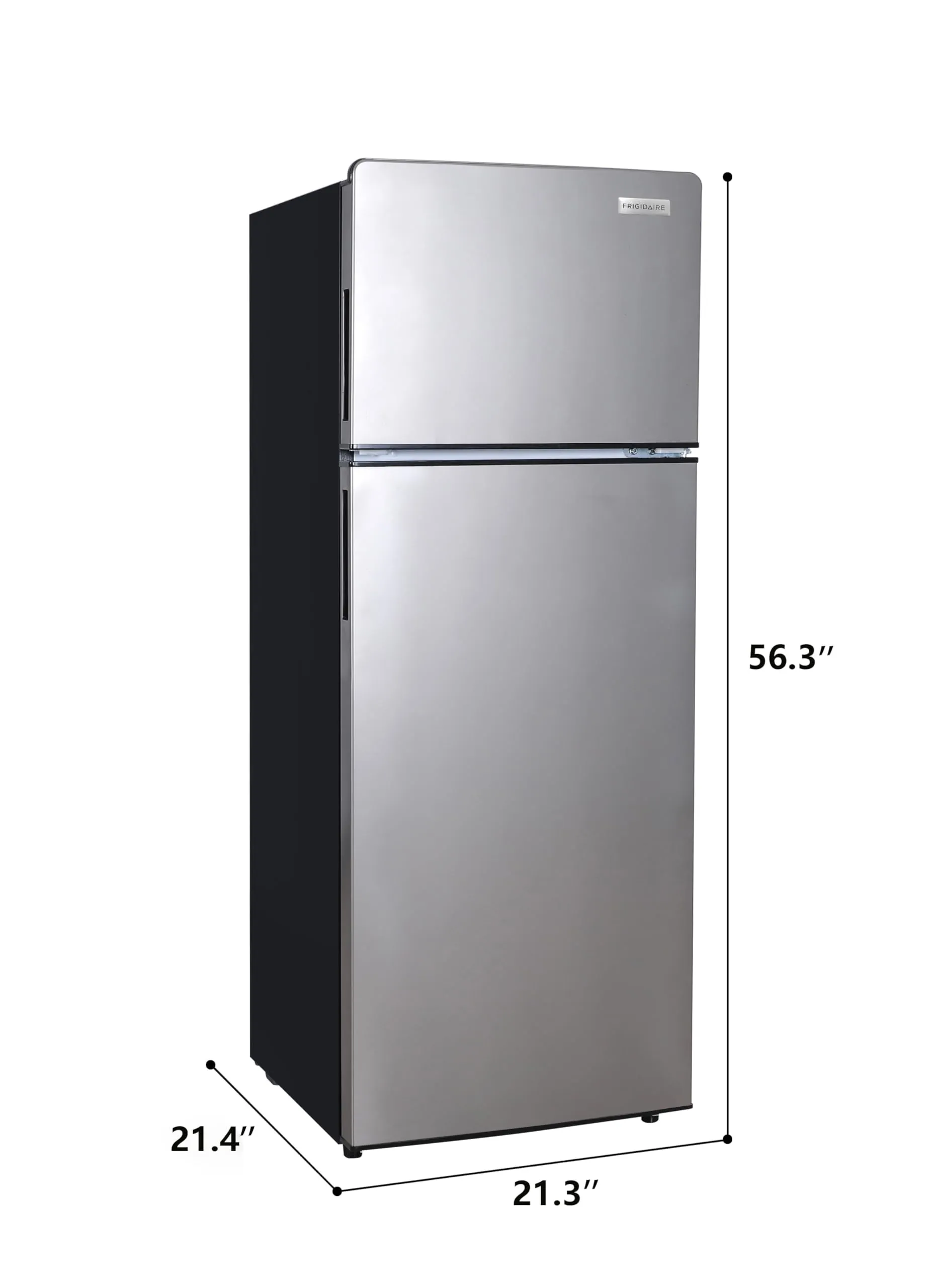 Frigidaire EFR77O6COM, 2 Apartment Size Refrigerator with Freezer, 7.5 cu ft, Adjustable Spill-Proof Shelves, Door & Crisper Bins, Platinum Silver, Garage Ready, Quicksilver