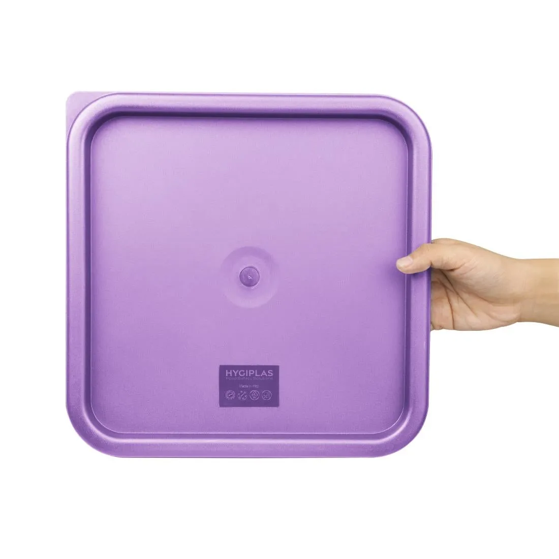 FX145 Hygiplas Square Food Storage Container Lid Purple Large