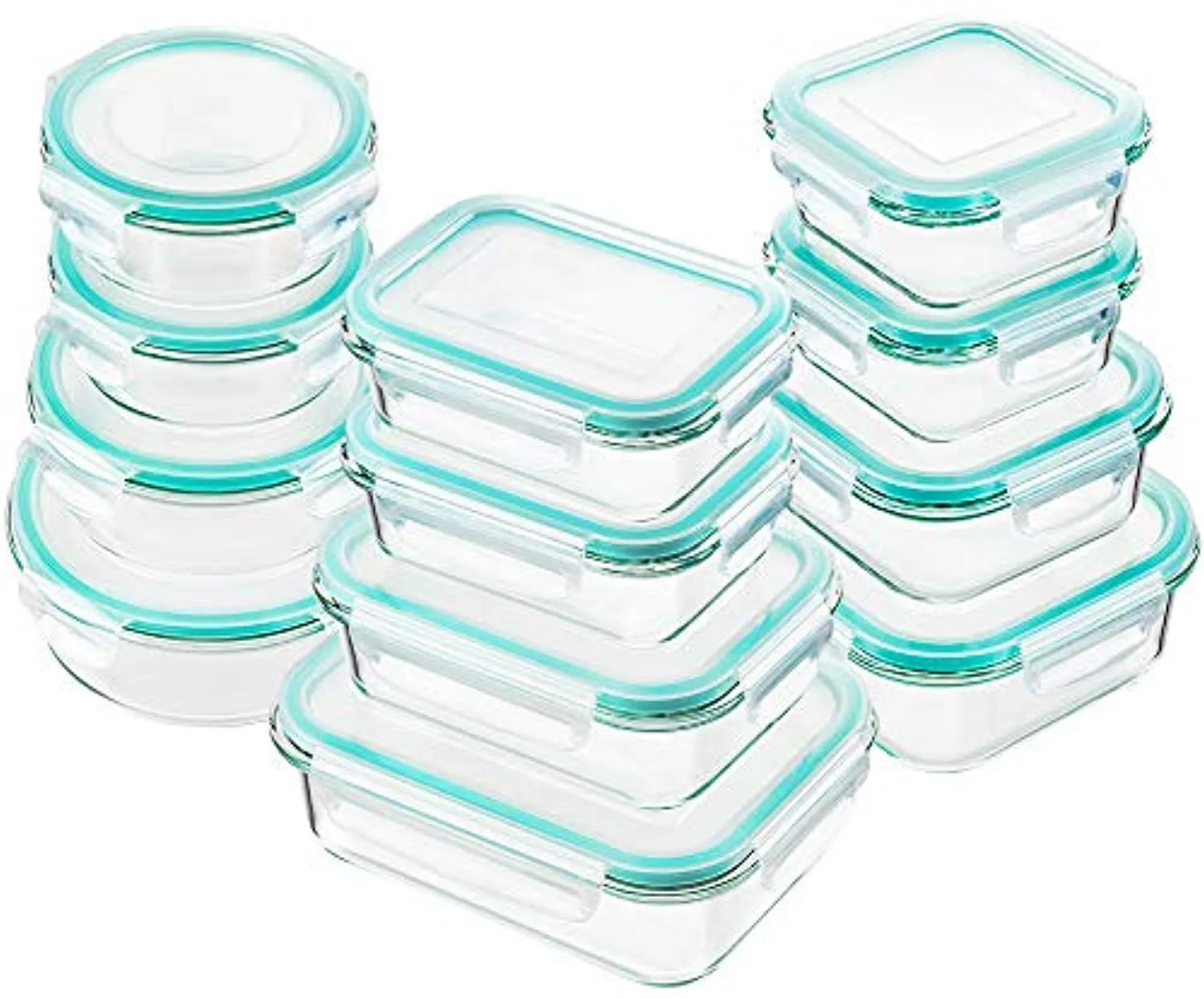 Glass Food Storage Containers with Lids, 24 Pcs Glass Meal Prep Containers, Airtight Glass Bento Boxes, BPA-Free & FDA Approved & Leak Proof