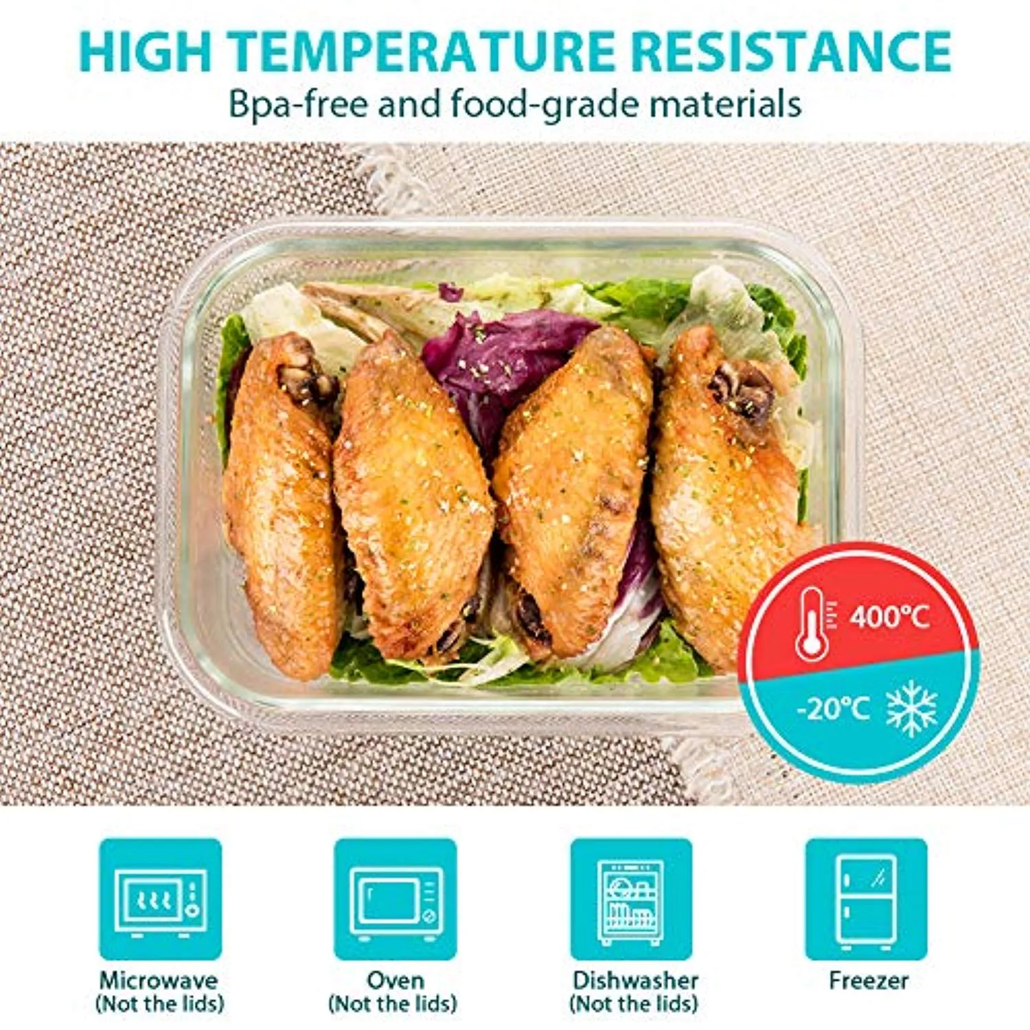 Glass Food Storage Containers with Lids, 24 Pcs Glass Meal Prep Containers, Airtight Glass Bento Boxes, BPA-Free & FDA Approved & Leak Proof