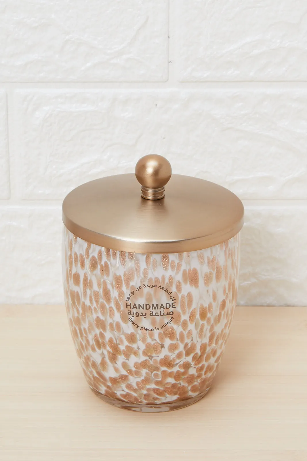 Gold Aurelia Glass Cotton Jar