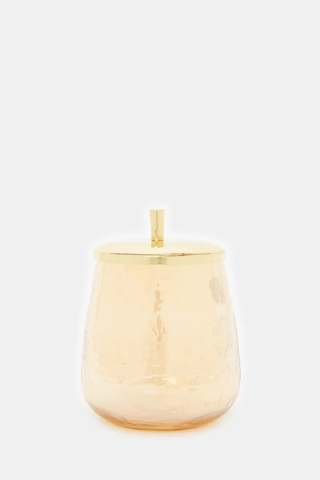 Gold Luster Hammered Glass Cotton Jar