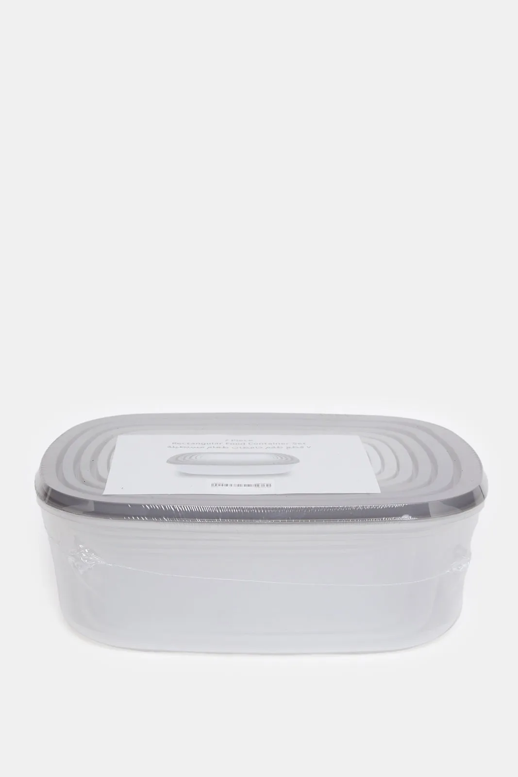 Grey Rectangular Food Container Set (7 Piece)