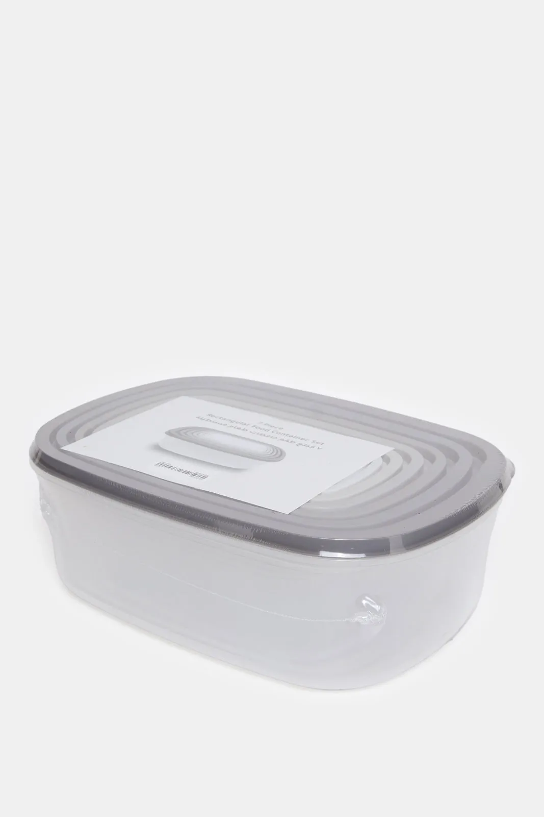 Grey Rectangular Food Container Set (7 Piece)