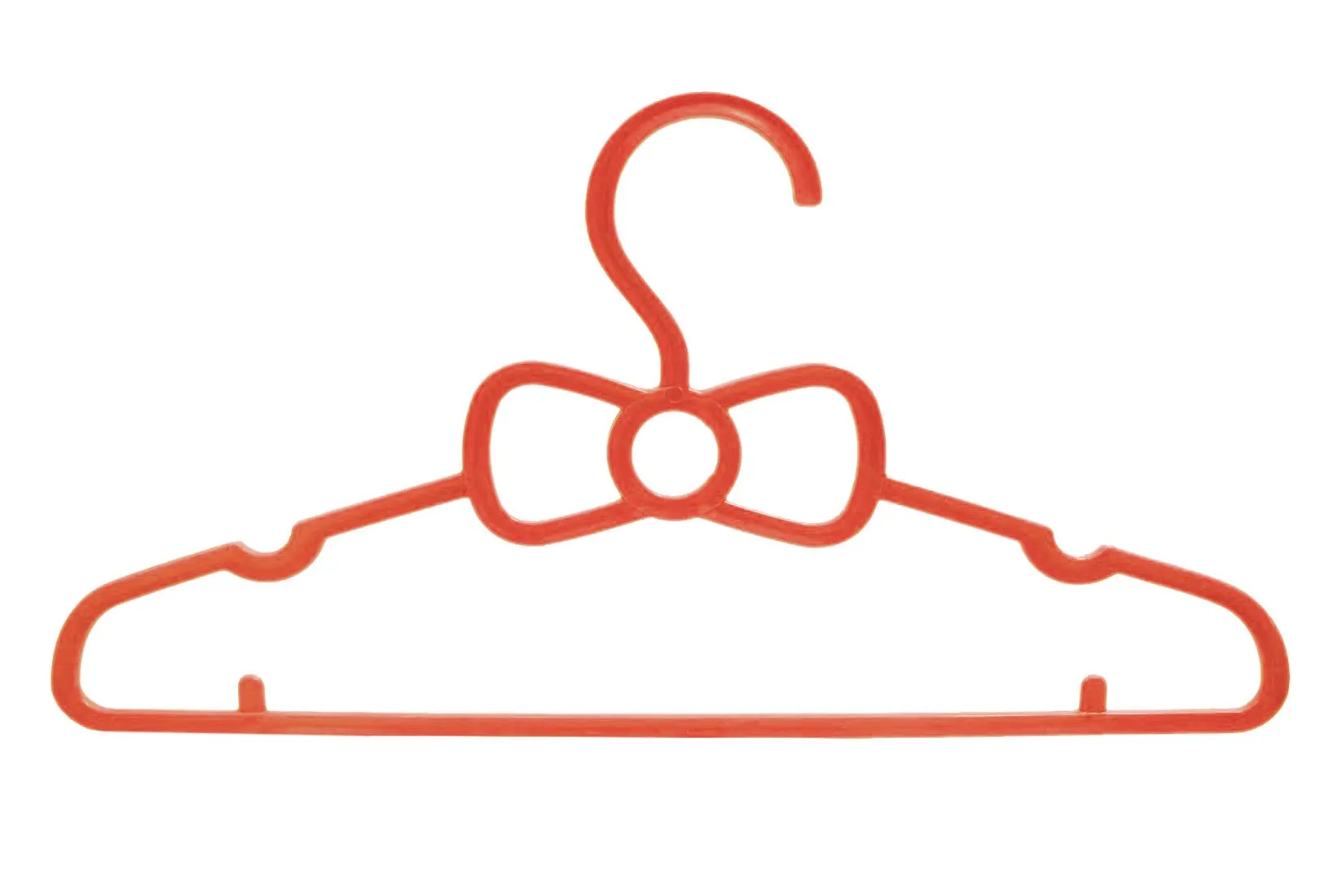 Heart Home Kids Mizano Plastic Non-Slip Clothes Hangers, Peach - Pack of 10-HHEART15024