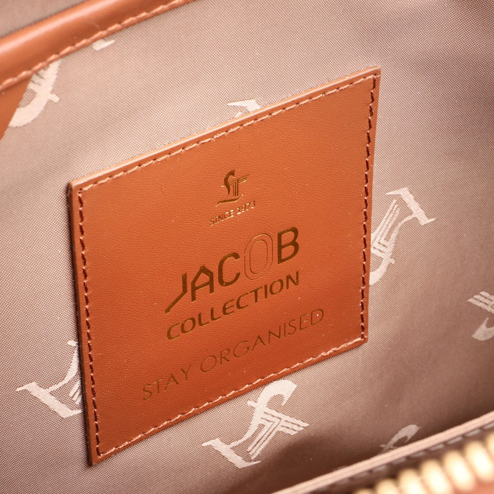 Jacob V 2.0 Luxury Laptop Bag / Briefcase For Office Use | Colour: Tan | Detachable Shoulder Strap | Trolley Strap Included