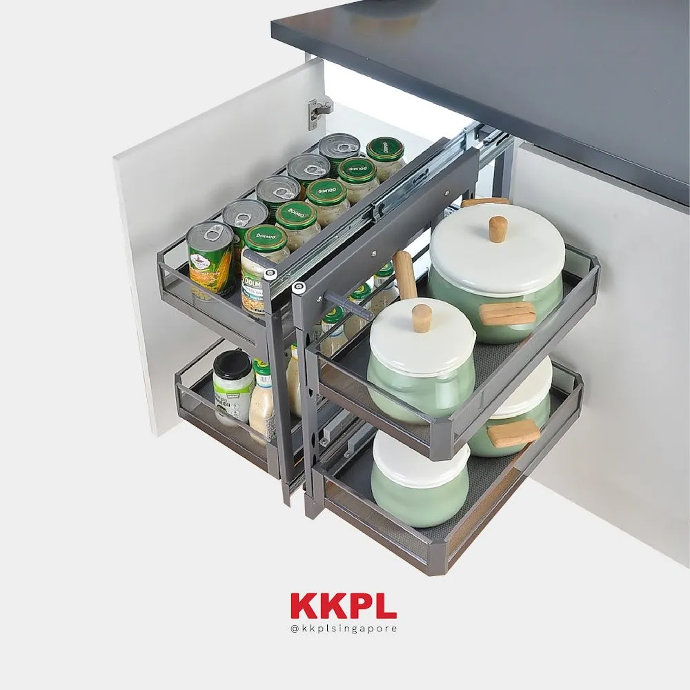 KKPL Kitchen Cabinet Space Savings TCC Glass Panel Magic Corner