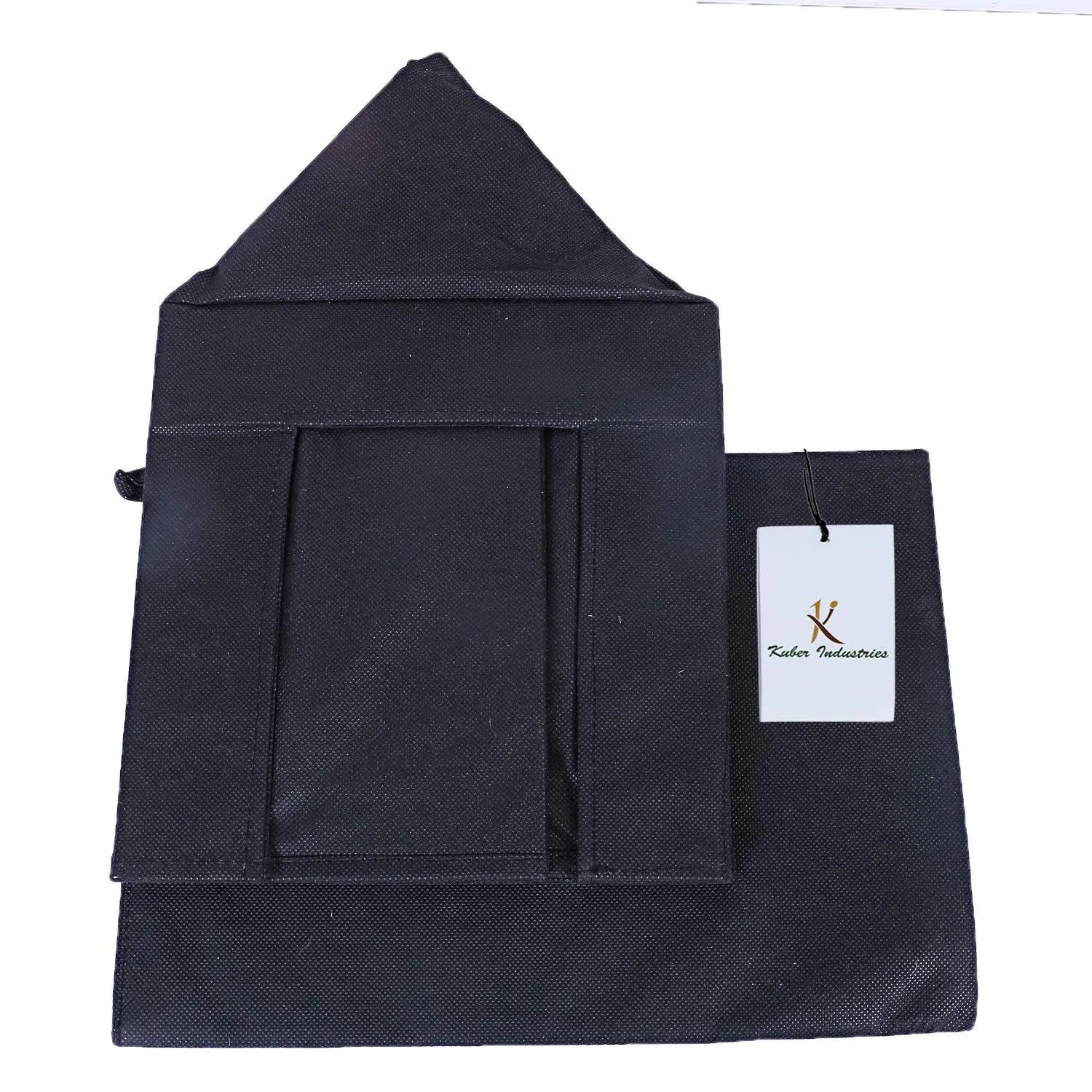 Kuber Industries 2 Piece Non Woven Shirt Stacker Wardrobe Organizer Set, Black-CTLTC31831